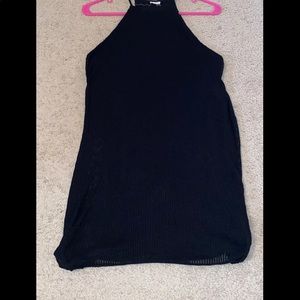Garage black ribbed dress